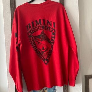 Gildan Red Long Sleeve Bimini Graphic Shirt